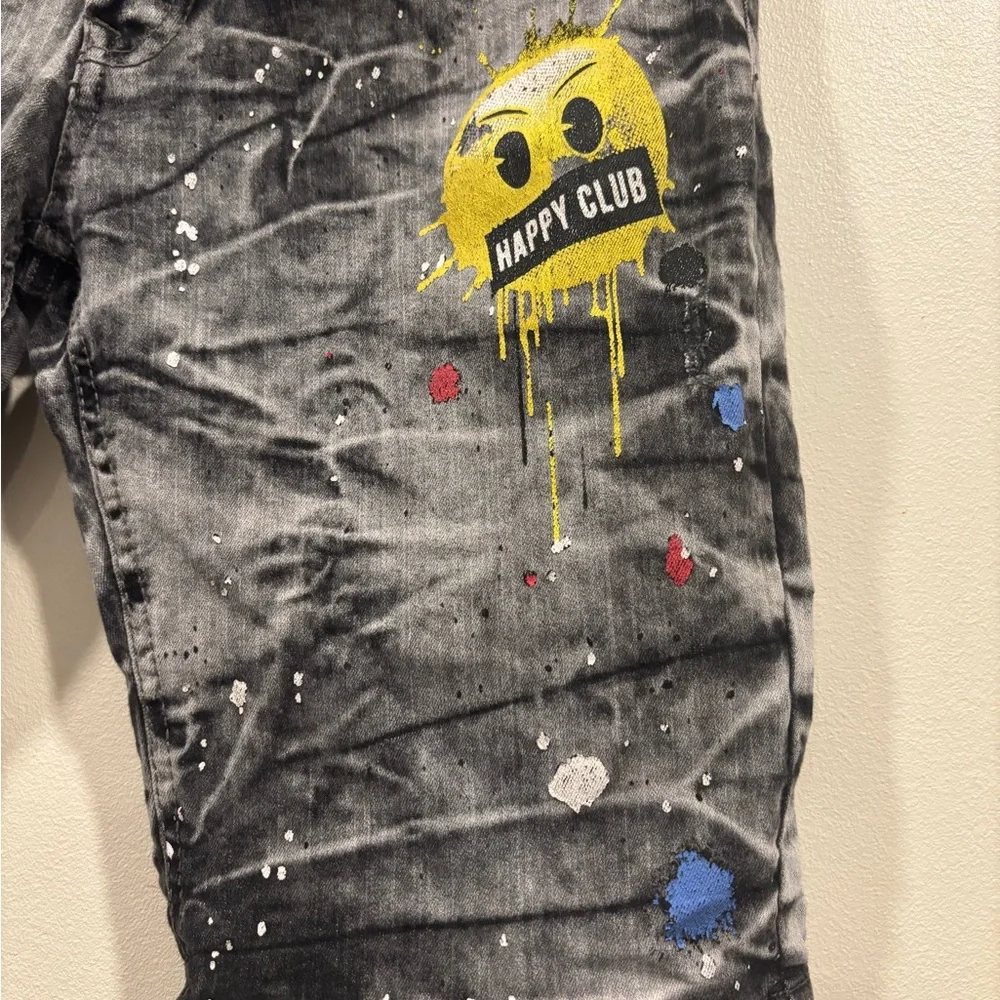 South Pole Gray Denim Shorts with Graphic Prints - Picture 4 of 8
